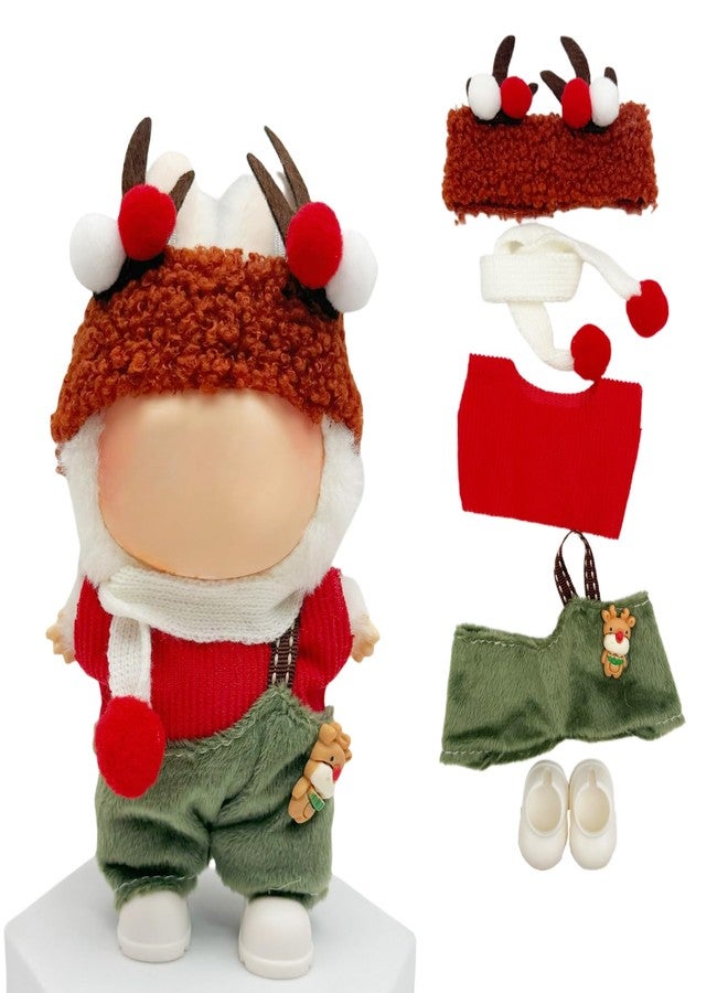 JSLOVFLO Doll Outfit Clothes Set for 17cm Dolls, Premium Fashion Hat Overalls Sweater Bag Dress Jumpsuit for Dolls Accessories (NO Doll) (Christmas Set 3) - Image 1